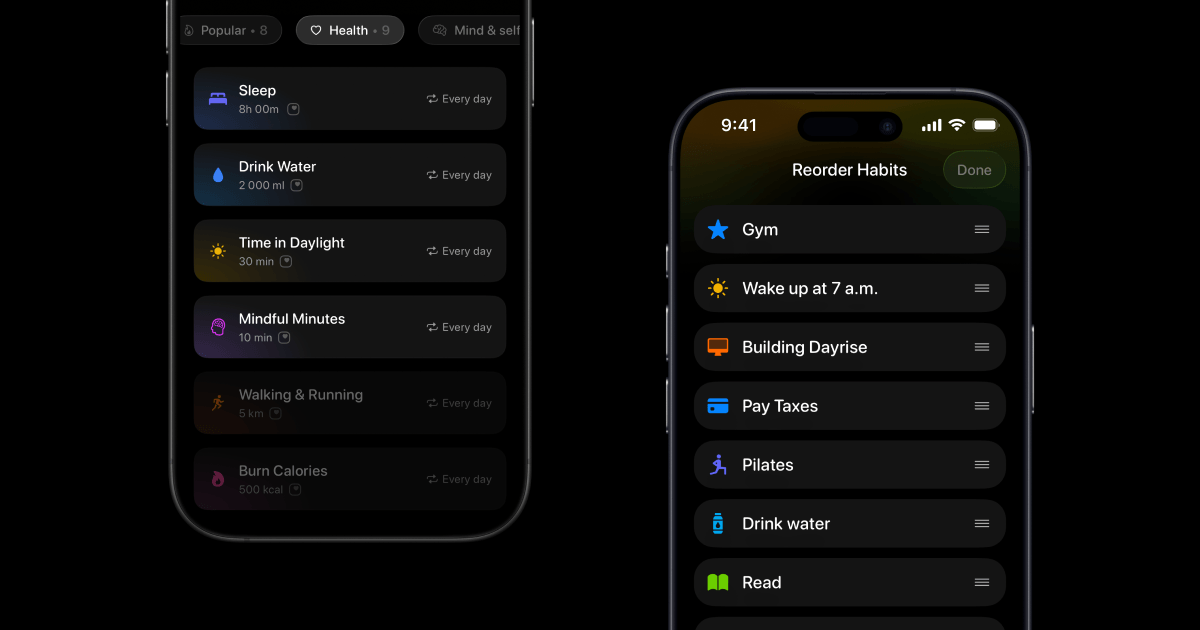 Illustration for Apple Health Habits & Unified List